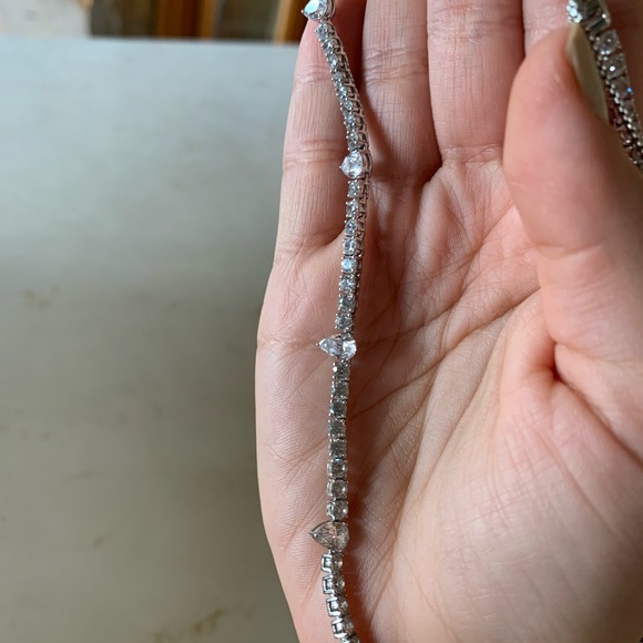 Nadri Love All Pear Cubic Zirconia Tennis Necklace silver - Picture 6 of 6